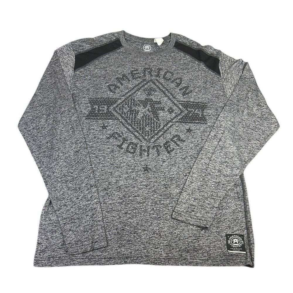 American Fighter Shirt Men's 2XL Gray Mixed Martial Arts MMA Style‎ Y2k Punk
